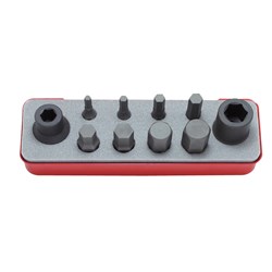 10PC 1/2"DR IMPCT INHX SKT SET (5MM - 19MM) KO14209M