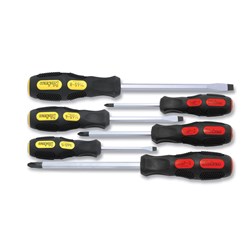 6PC SCREWDRIVER SET PHILLIPS HEAD AND BLADE THRU KO166PS/6