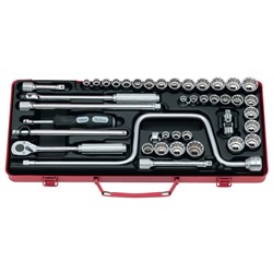 SOCKET SET 3/8DR, AF/METRIC/WHIT.(42PCS)