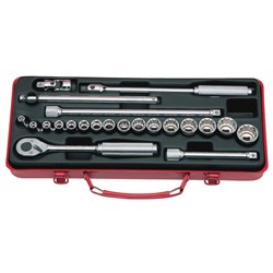 SOCKET SET 3/8DR-6PT&12PT 6-22MM (22PCS)