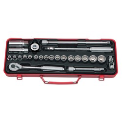 SOCKET SET 3/8DR 6PT & S/PLUG SKTS 24PCS