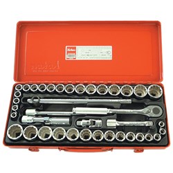 SOCKET SET 1/2DR 12PT AF/MET (40PCS)