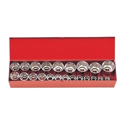 SOCKET SET 1/2DR-12PT 10-32MM (22PCS)