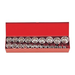 SOCKET SET 1/2DR-12PT 10-32MM (22PCS)