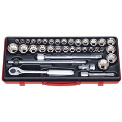 SOCKET SET 1/2DR 10-32MM 3/8-1.1/4 36PCS