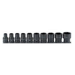 10PC 1/2"DR IMPACT SOCKET SET (ON RAIL) KORS14401M/10
