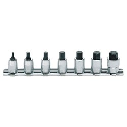 7PC 1/4"DR INHEX BIT SOCKT SET (3MM - 10MM) ON 100MM RAIL KORS2010M/7L100