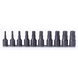 10PC 1/2"DR INHEX SOCKET SET (4MM - 19MM) X 60MM ON RAIL KORS4012M60/10