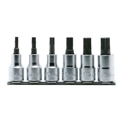 6PC 1/2"DR XZN SOCKET BIT SET (M5-M14)  ON RAIL KORS4020/6-L60