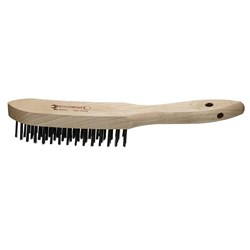 4 ROW 290MM WIRE STEEL BRUSH TIMBER HANDLE SW12374 - 77090000