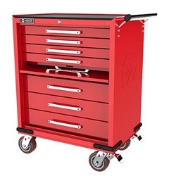 WHI491B - 7 DRAWER ROLL CABINET with lockable drop front