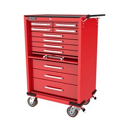 WHI496B - 11 DRAWER ROLL CABINET with lockable drop front