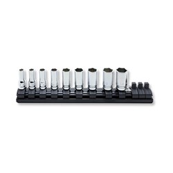 KORS2300XZ/9 - Ko-Ken Socket Set 1/4" Drive 9 Piece on Magnetic Rail 5.5-14MM