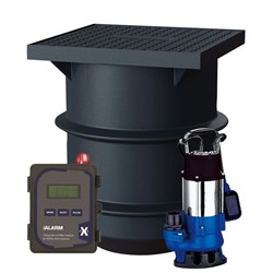 BIA-ICON250PSFB45VAS2 - Grey / Stormwater Pump Station Kit Inc Vortex Pump, 250L Tank & Alarm