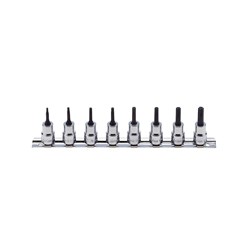 8PC 3/8"DR SOCKET SET ON RAIL (T10 - T45 X 38MM) KORS3025/8-L38