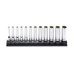 12PC 1/4"DR 6P DEEP SOCKET SET (4MM - 14MM) ON RAIL  Z SERS KORS2300MZ/12