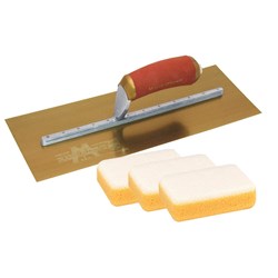 MT4681DFDL-P - Marshalltown 330mm DuraFlex Finishing Trowel & 3x Tile Grout Scrub Sponges