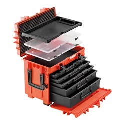 Stahlwille 13217 - 81091304 - 6 Drawer Tool Trolley - Luminous Red Polypropylene