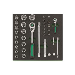 Stahlwille TCS 1 821/38 - 96830264 - 38 Piece 1/4" & 1/2" Drive Socket Set in TCS Inlay