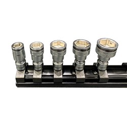 Ko-ken Z Series KORS2441MZ/5 5 Piece 1/4" Drive Universal Nutgrip Socket Set on Rail (8-14mm)