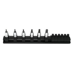 Ko-ken Z-Series KORS2010MZ/6-L25 1/4" Drive 6 Piece Hex Bit Socket Set On Rail (2MM-6MM)