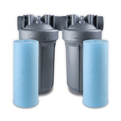 Atlas Filtri WHMDUO10BIG1INSANIC DP Duo SANIC Series 10" BIG Whole House Kit with 1 & 25 Micron Cartridges