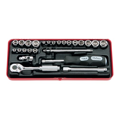 SOCKET SET 1/4DR AF/MET,6PT (25PCS)