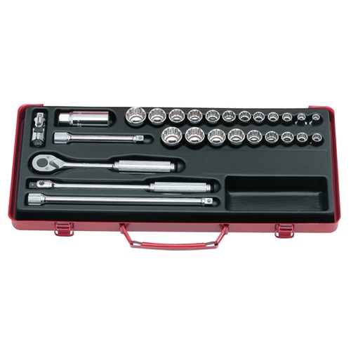 SOCKET SET 3/8DR,7-22MM+3/8-7/8AF(27PCS)