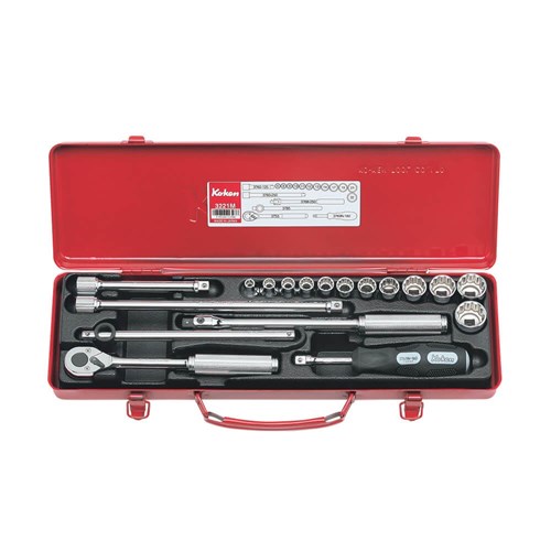 SOCKET SET 3/8DR 6-22MM 12PT 18PCE KO3221M