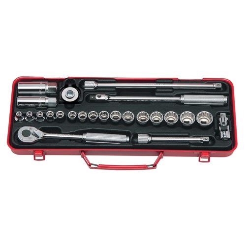 SOCKET SET 3/8DR 6PT & S/PLUG SKTS 24PCS