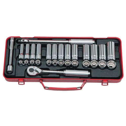 SOCKET SET 3/8DR 6PT STD & DEEP - 29PCS