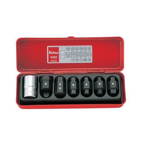 DRAIN PLUG KEY SET 7PC., 8MM - 19MM