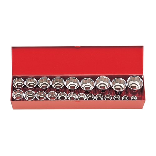 SOCKET SET 1/2DR-12PT 3/8-1 1/4AF 18PCS