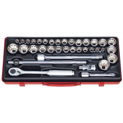 SOCKET SET 1/2DR 10-32MM 3/8-1.1/4 36PCS