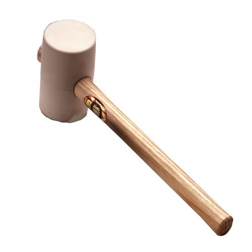 850G (2LB) WHITE RUBBER MALLET 74MM HEAD WOOD HANDLE TH954W