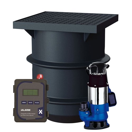 BIA-ICON250PSFB45VAS2 - Grey / Stormwater Pump Station Kit Inc Vortex Pump, 250L Tank & Alarm