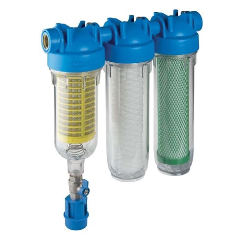 Hydra Rainmaster TRIO Kit for Non Potable Rainwater 90m Mesh 25m Polywound 10m Carbon Block Filters