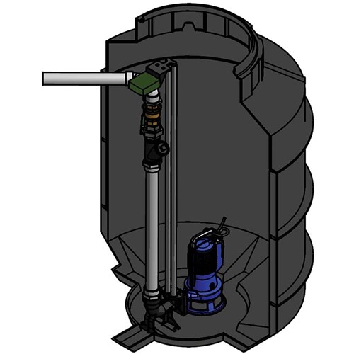 BIA-ICON2000-SG-PUMP-STATION - Pump Station 2000L Single Guide Rail
