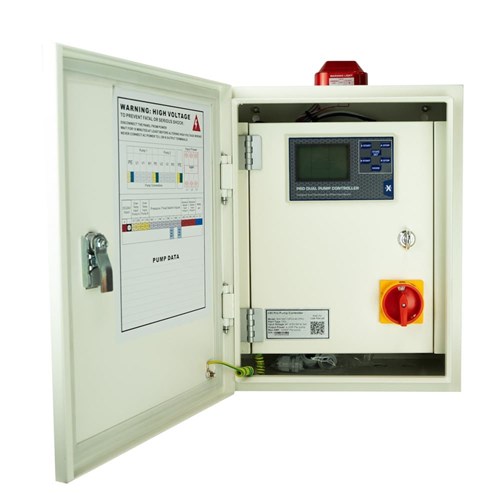 BIA-NXT-DPC3-40-PRO - Dual Door Dual Pump Control Panel 415V 0.75 - 4.0kW - Inc Ext Isolator
