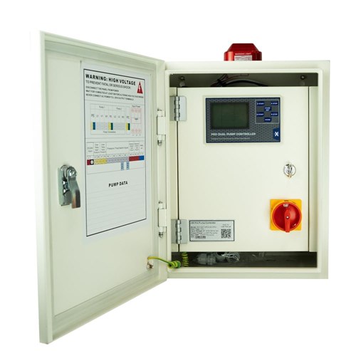 BIA-NXT-DPC3-40-PRO - Dual Pump Control Panel 415V 0.75 - 4.0kW - Dual Door Inc Ext Isolator