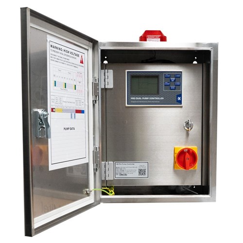 BIA-NXT-DPC3-40-PRO-SS - Dual Pump Control Panel 415V 0.75 - 4.0kW - Dual Door Inc Ext Isolator