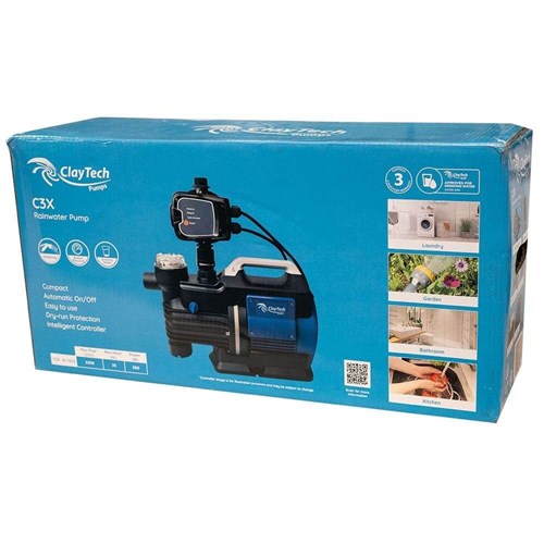 Claytech C3X - Rainwater Pressure Pump 35m Head 55 L/min