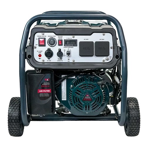 WC-P3750 Welling & Crossley 3.75 kVA (3,200W) Open Frame AVR Petrol Generator with E-Start