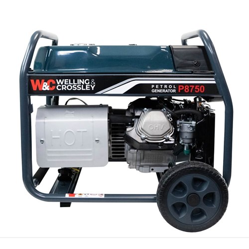WC-P8750 Welling & Crossley 8.75 kVA (7,000W) Open Frame AVR Petrol Generator with E-Start