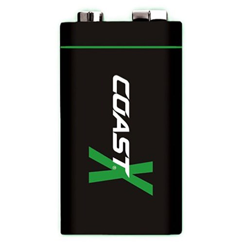 Coast ZX9V 2-Pack Zithion-X USB-C Rechargeable (9V or C) Battery Pack