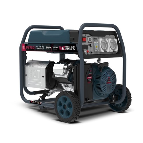 Welling & Crossley WC-P8750RCD 8.75kVA (7,000W) Open Frame AVR Petrol Generator with E-Start and RCD